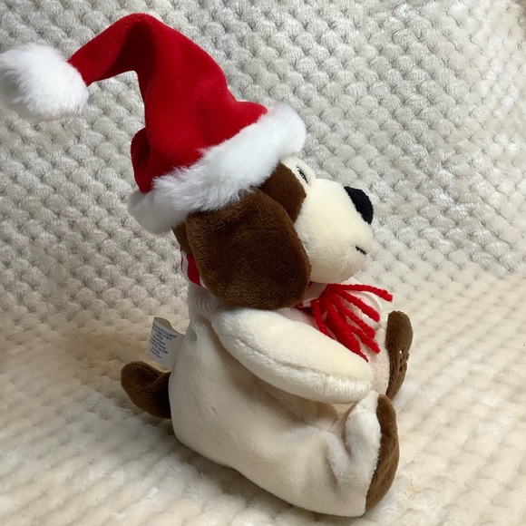 SEARS Vintage 2003 Plush Baxter the Dog Stuffed Animal Toy Santa Hat and Scarf - Picture 6 of 12